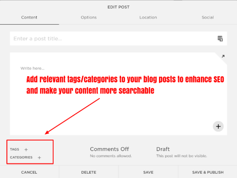 Squarespace: How to Use Categories and Tags.
