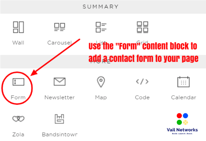 How to create a contact form on squarespace.