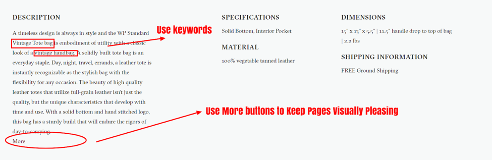 how to add descriptions on shopify.