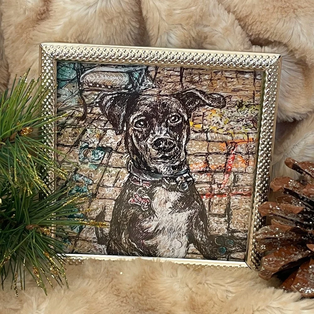 Backyard Guest- Silver Framed Print