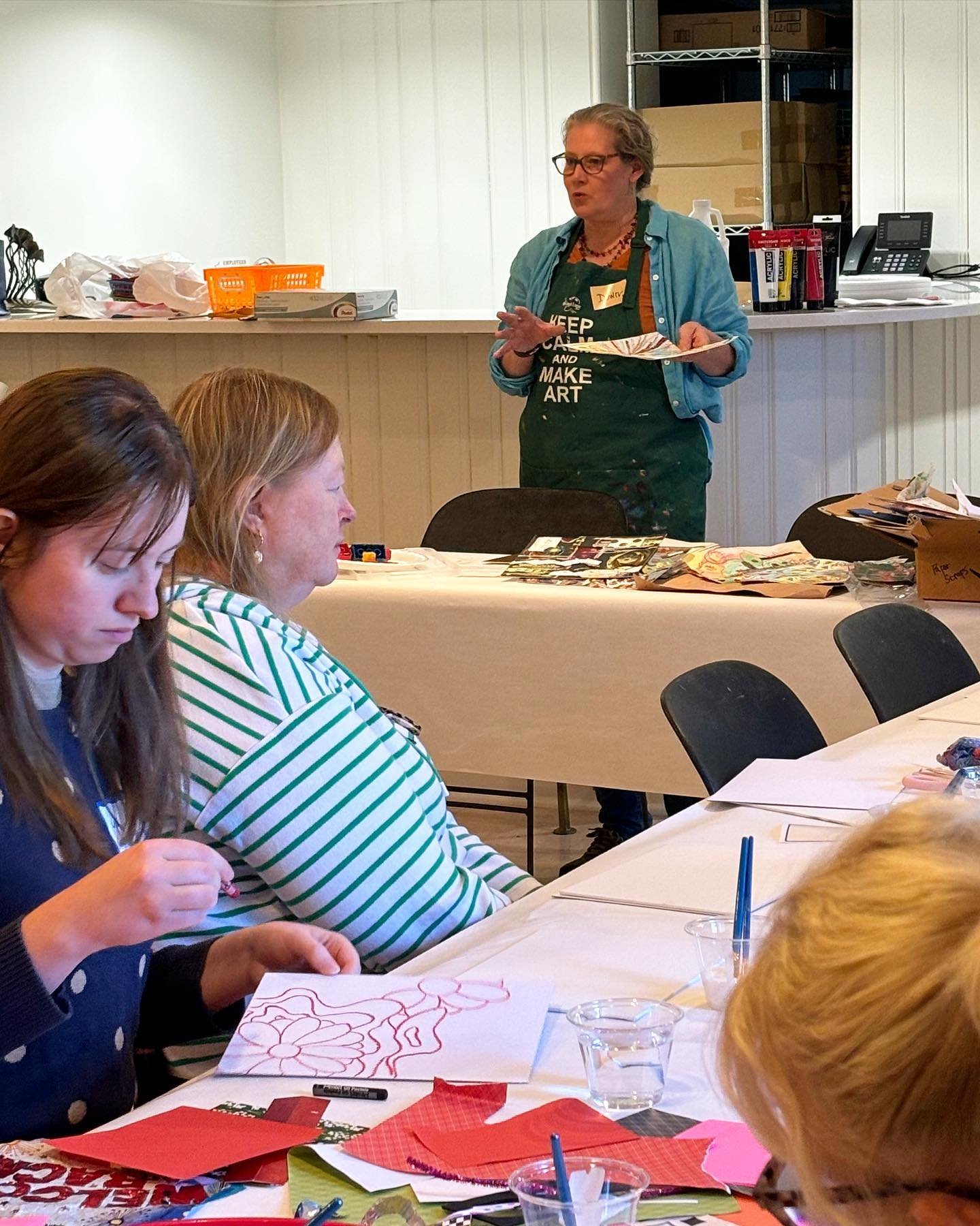 Yesterday I had the privilege of teaching a mixed media collage workshop at the Dublin Arts Council as part of their community engagement events for our exhibition, Echoes of Memory.  It was so fun and the participants created such amazing work!  Man