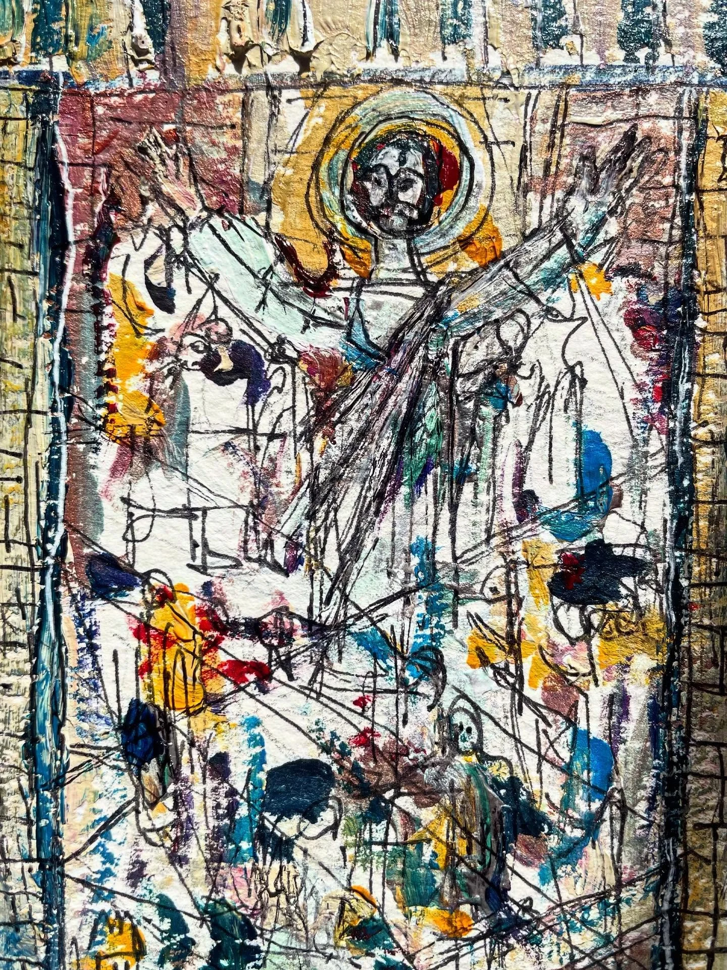 Inktober Day 17- Ornate.  The ornate 134 foot tall Word of Life mural at the University of Notre Dame nicknamed &ldquo;Touchdown Jesus&rdquo; because it can seen in the football stadium. 
.
#inktoberday17 #inktoberartchallenge #touchdownjesus #nd #mi