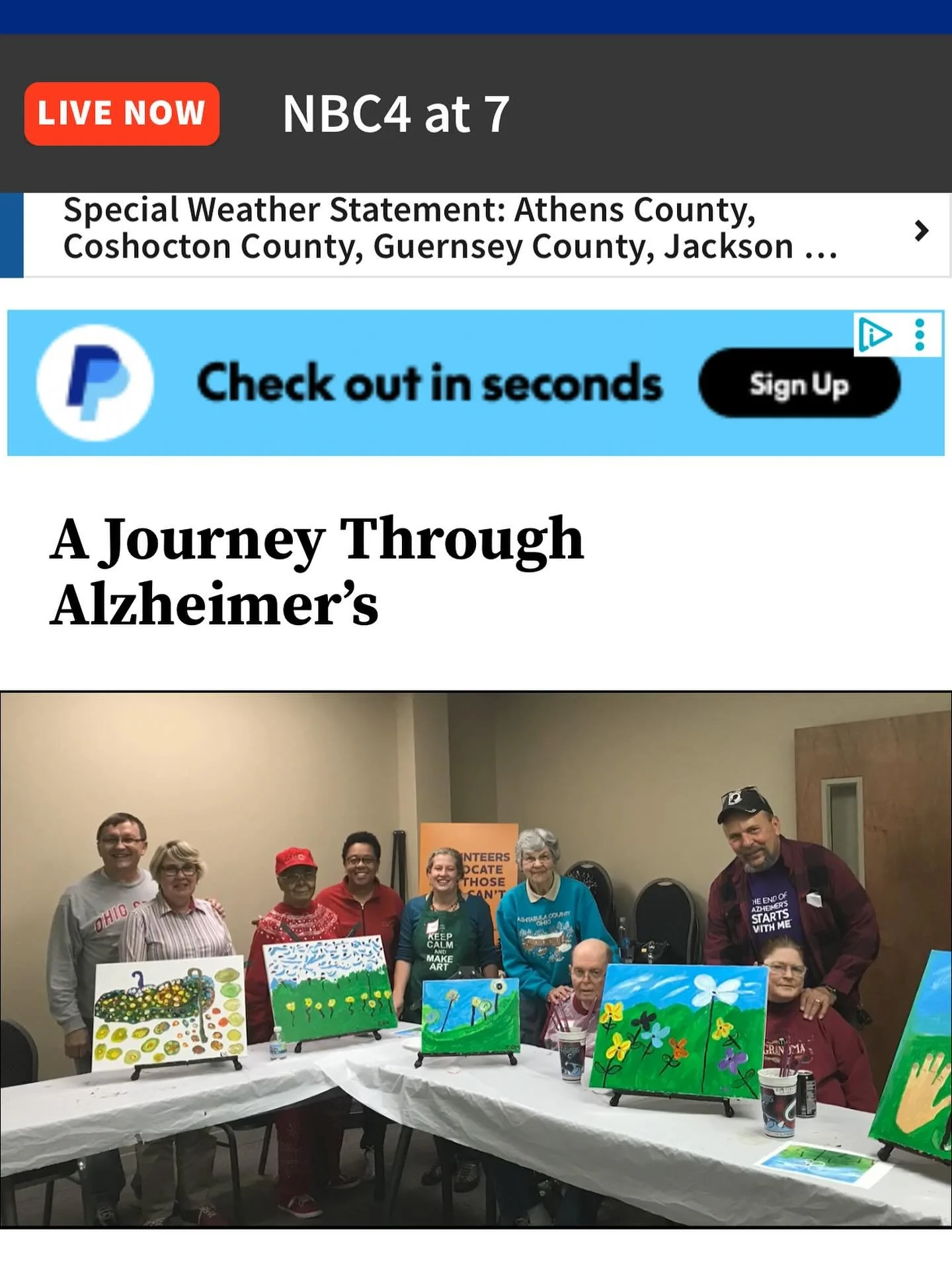 Unbeknownst to me, my art class and I were included in a segment for Channel 4 on Alzheimers awareness.

I have been teaching art to adults with dementia for many years now and have seen how this disease is life altering and debilitating- yet there i