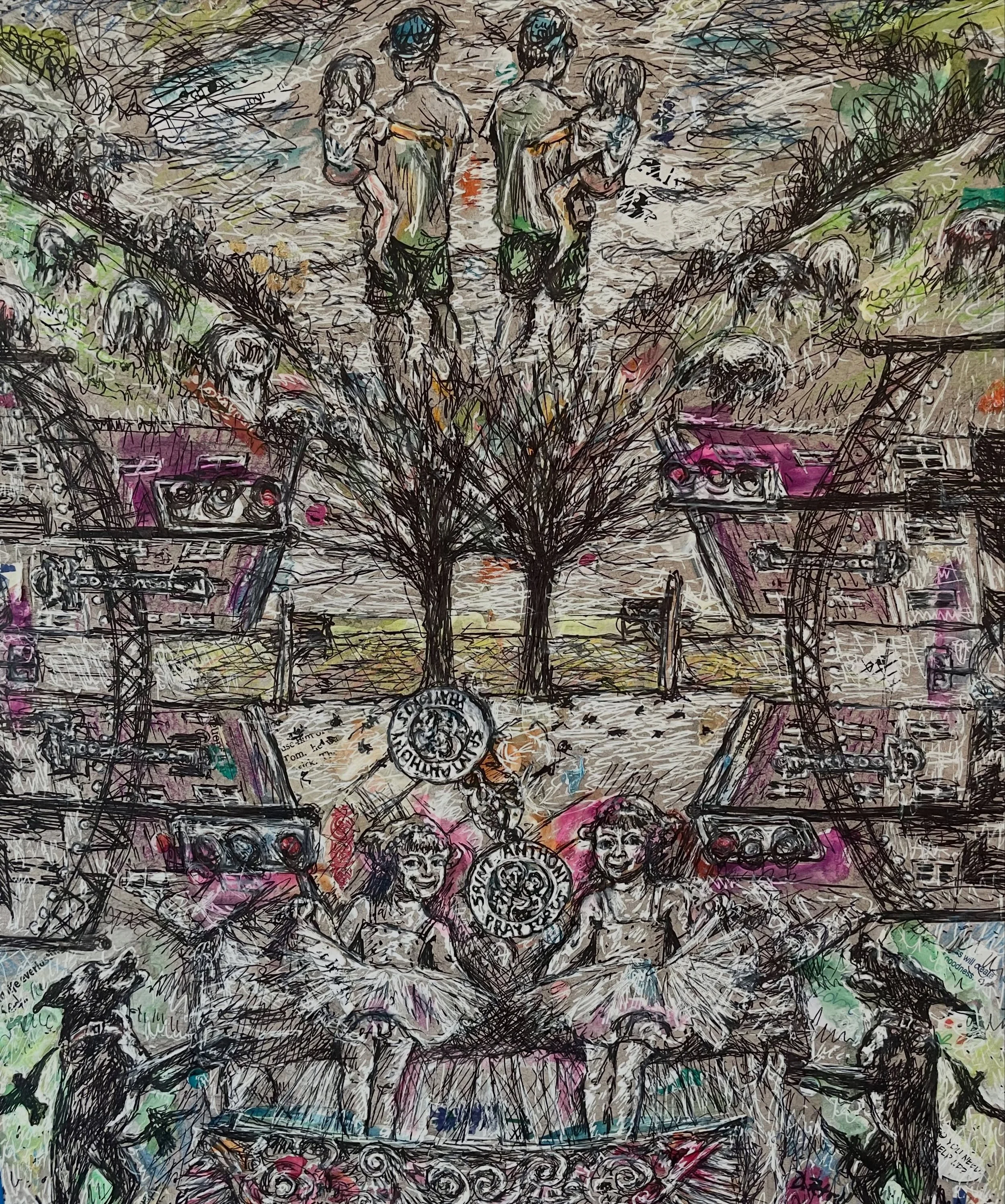 Introducing &ldquo;The Guardians&rdquo; (12&rdquo; x 16&rdquo;)

This piece continues a series in which I revisit imagery from earlier works, arranging it in a symmetrical, layered composition that reads like a visual landscape.

Created with waterco
