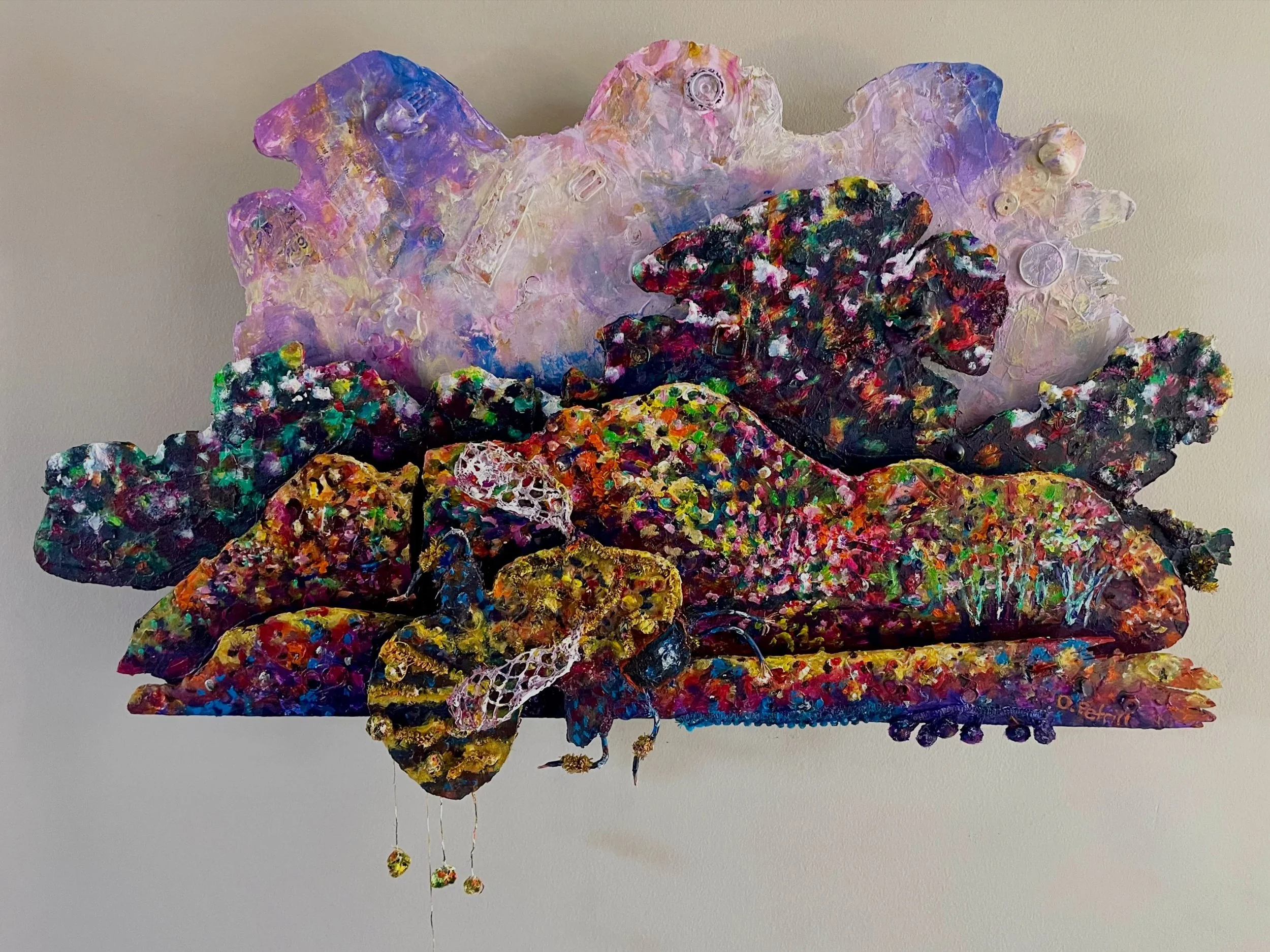 Introducing &ldquo;The Arrival,&rdquo; my latest Earthscape&mdash;a mixed media exploration of nature, ecology, and the intricate systems that sustain life. 🌿🐝

A bee arrives laden with pollen, carrying what she has gathered from other fields. As s