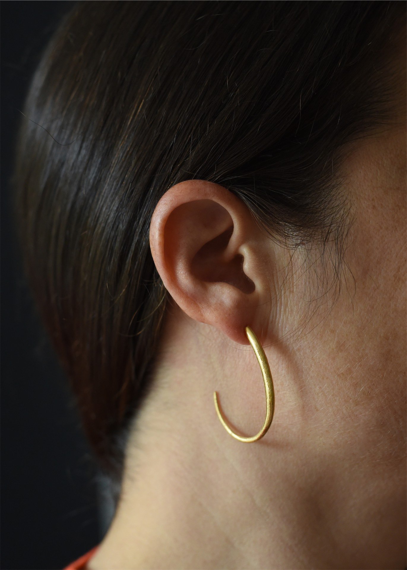 oval tapered hoop earrings ancient greek roman handmade devon