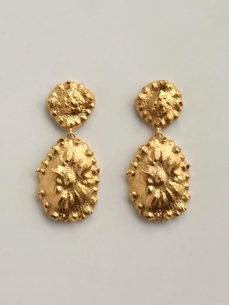gold funky handmade wild earrings unique artisan devon gold silver greek roman