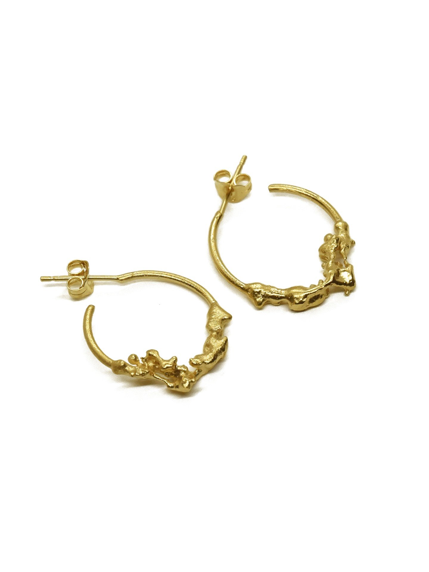 handmade sea inspired gold hoop earrings artisan jewellery