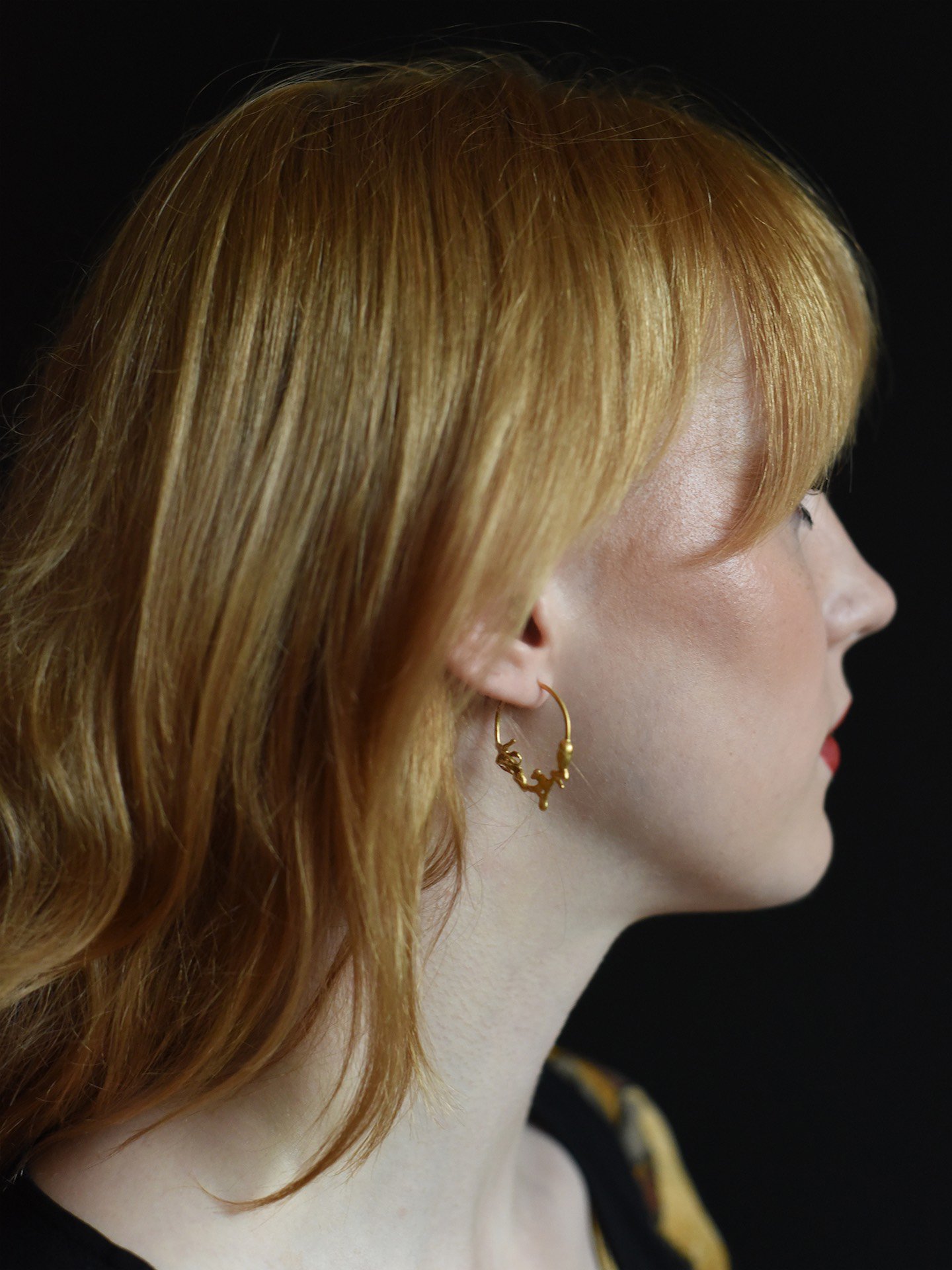 organic handmade sea rock molten hoop earrings modern unique artisan devon