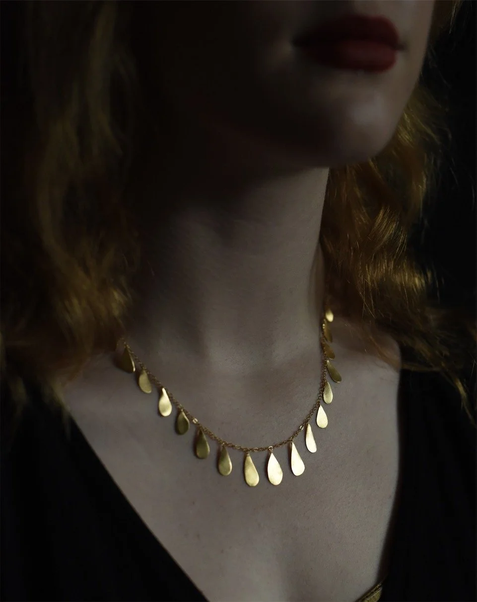 gold necklace pendant charm coral organic natural Devon Totnes sculptural modern edgy statement piece handcrafted artisan molten metalsmith