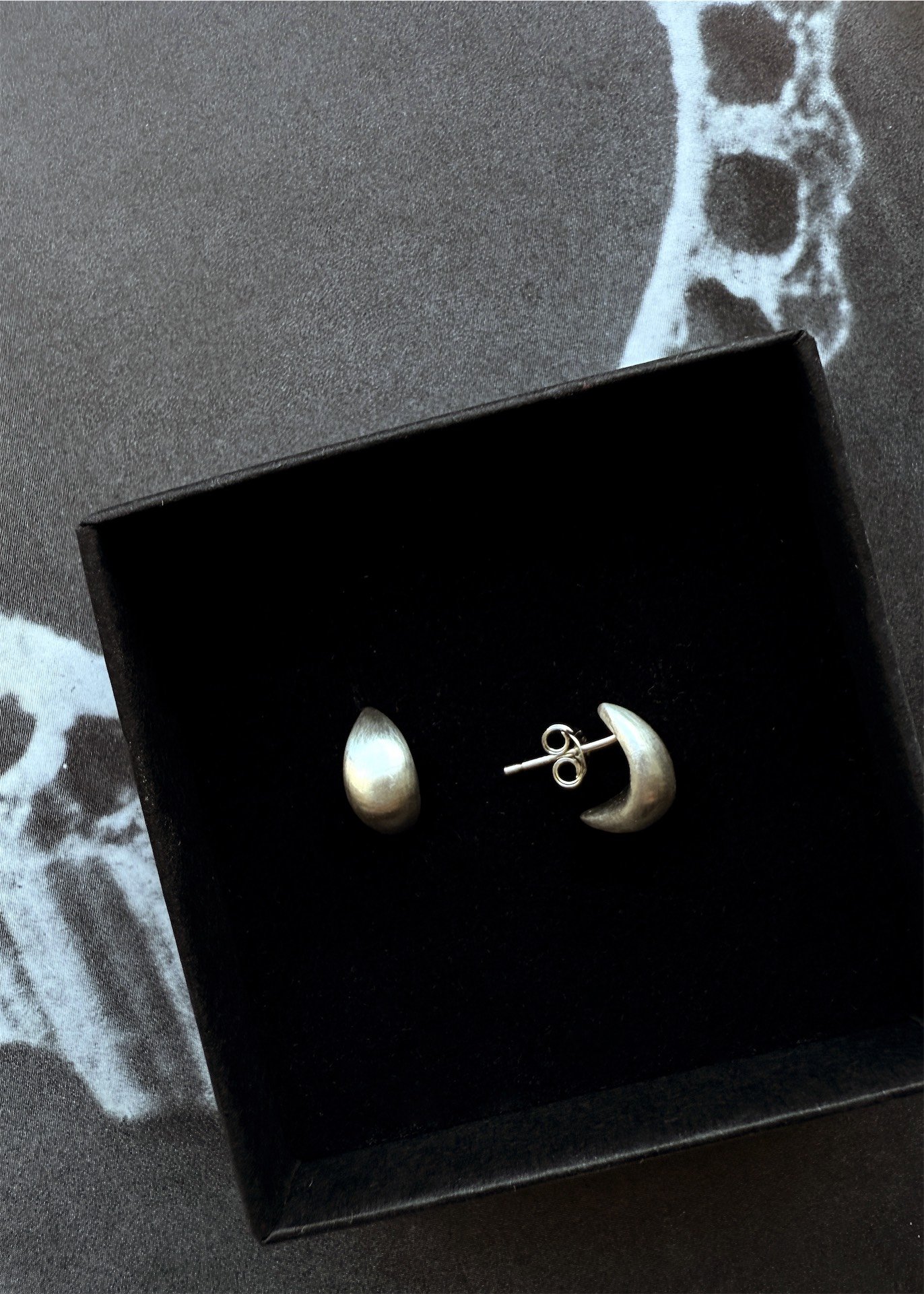 half moon simple luna huggie handmade stud artisan jewellery earrings devon totnes