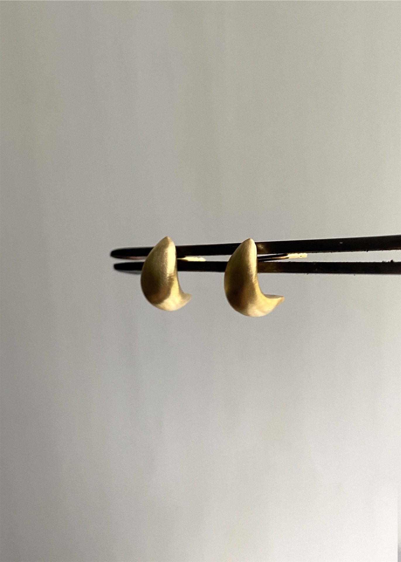 half moon simple luna huggie handmade stud artisan earrings