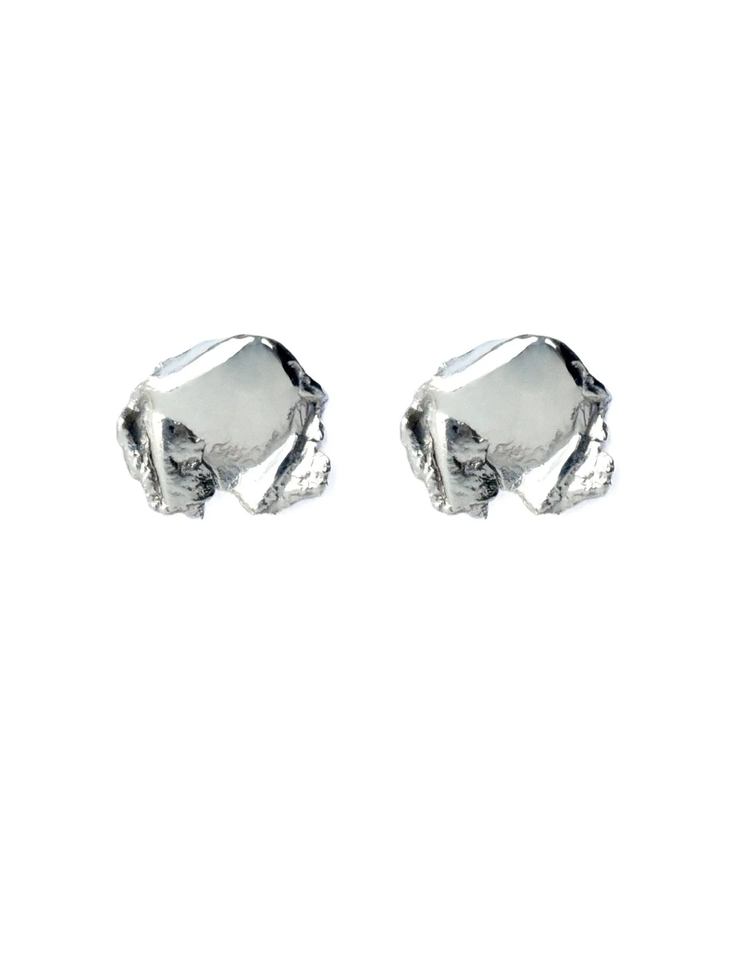 silver earrings unique design handmade textured sculptural artisan craftsmanship modern statement small