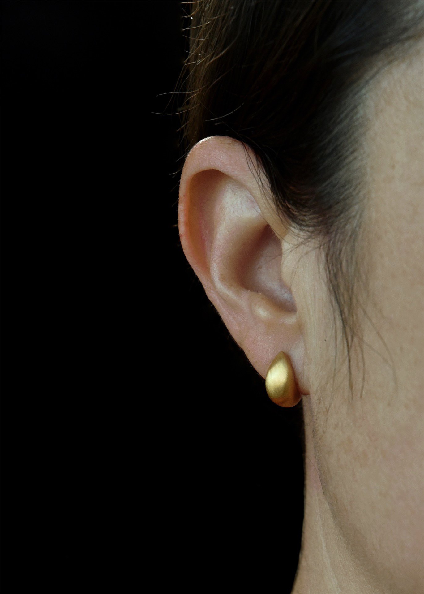 simple luna huggie handmade stud artisan earrings