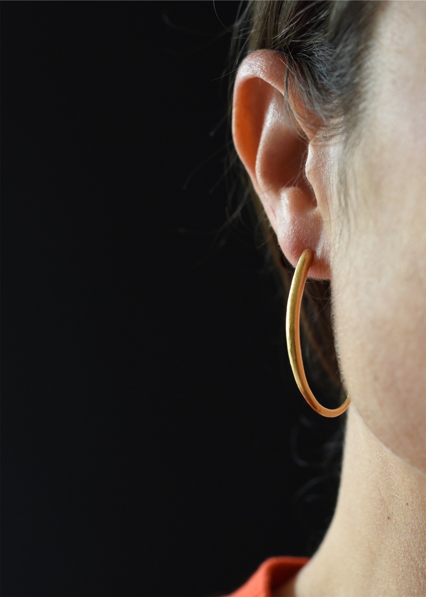 oval long hoop earrings greek tapered handmade ancient