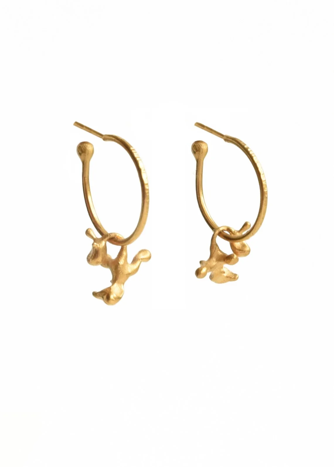 small gold hoops charm sculptural organic form raw coral sea cast textured everyday simple classic timeless modern unique handmade artisan