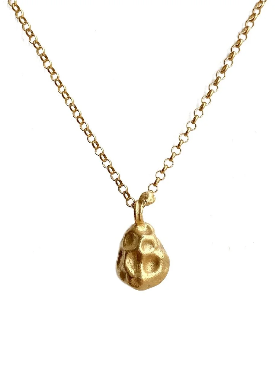gold necklace ingot raw organic form textured statement pendant delicate chain modern unique classic Devon Totnes handmade artisan sculptural metalsmith