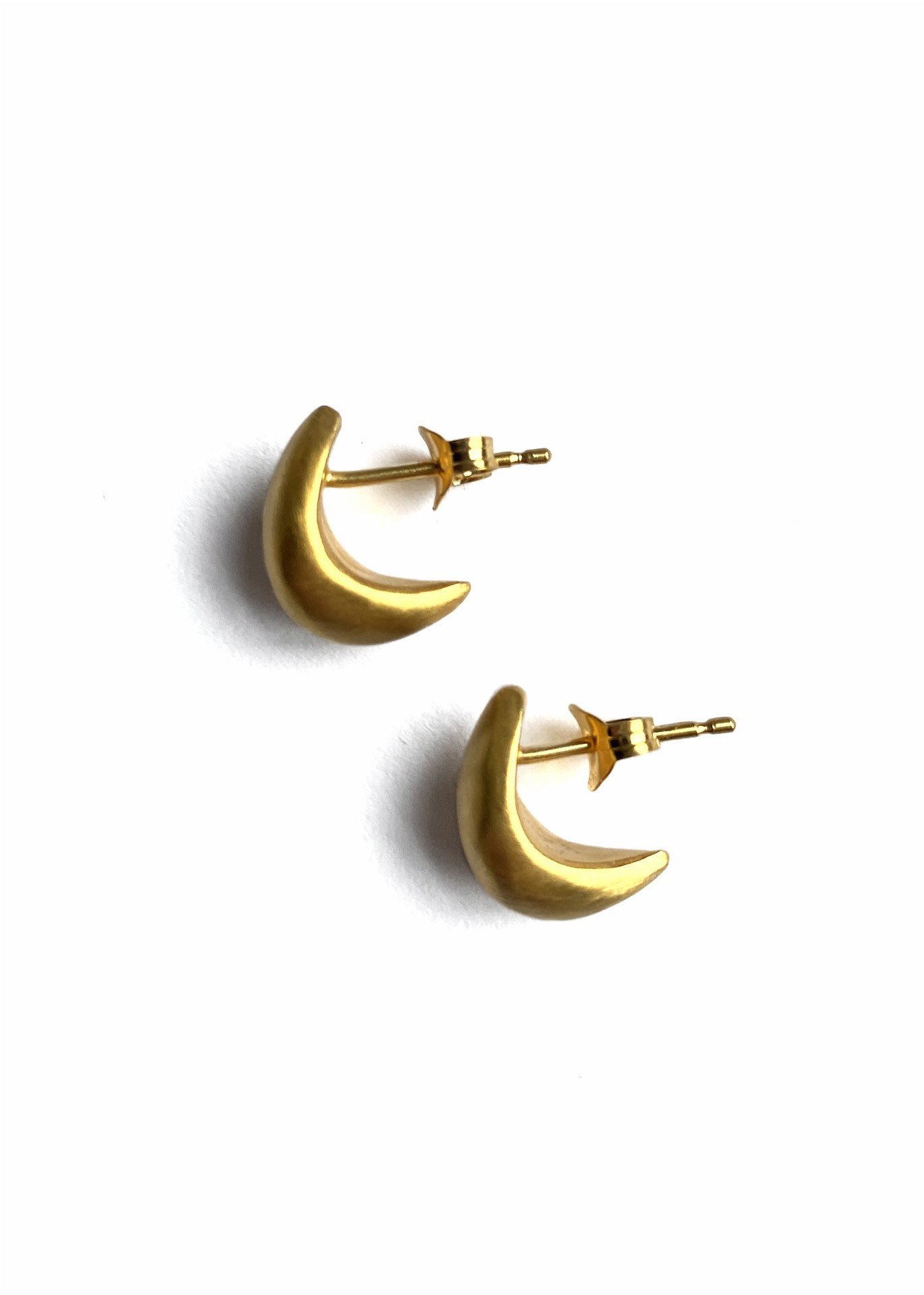 half moon simple luna huggie handmade stud handmade artisan earrings devon totnes