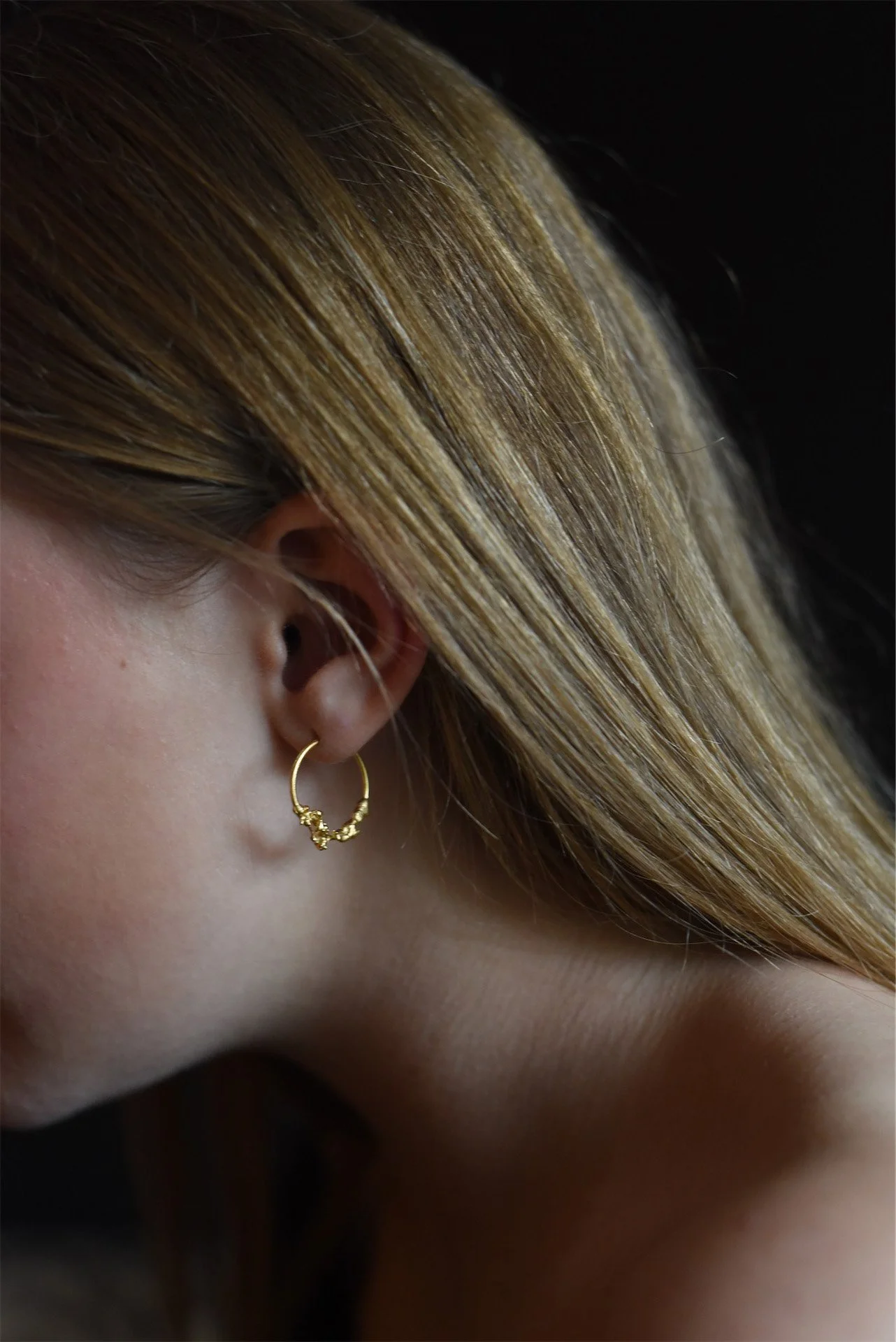 shell molten earrings rock flow sculpture hoops silver jewellery artisan devon