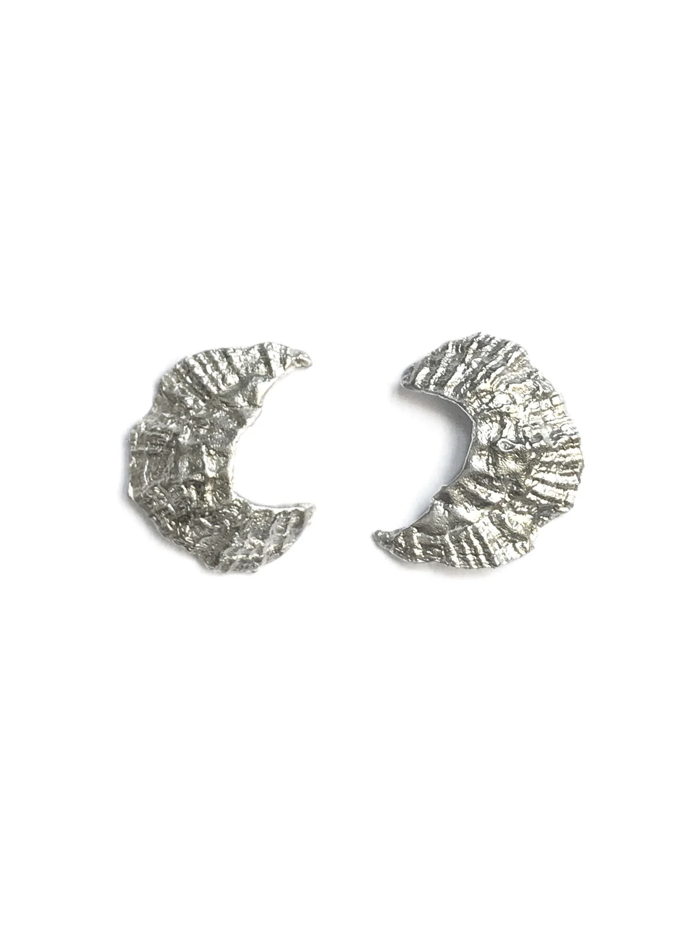 shell earring fragment textured elegant modern sea fine jewellery artisan handmade silver