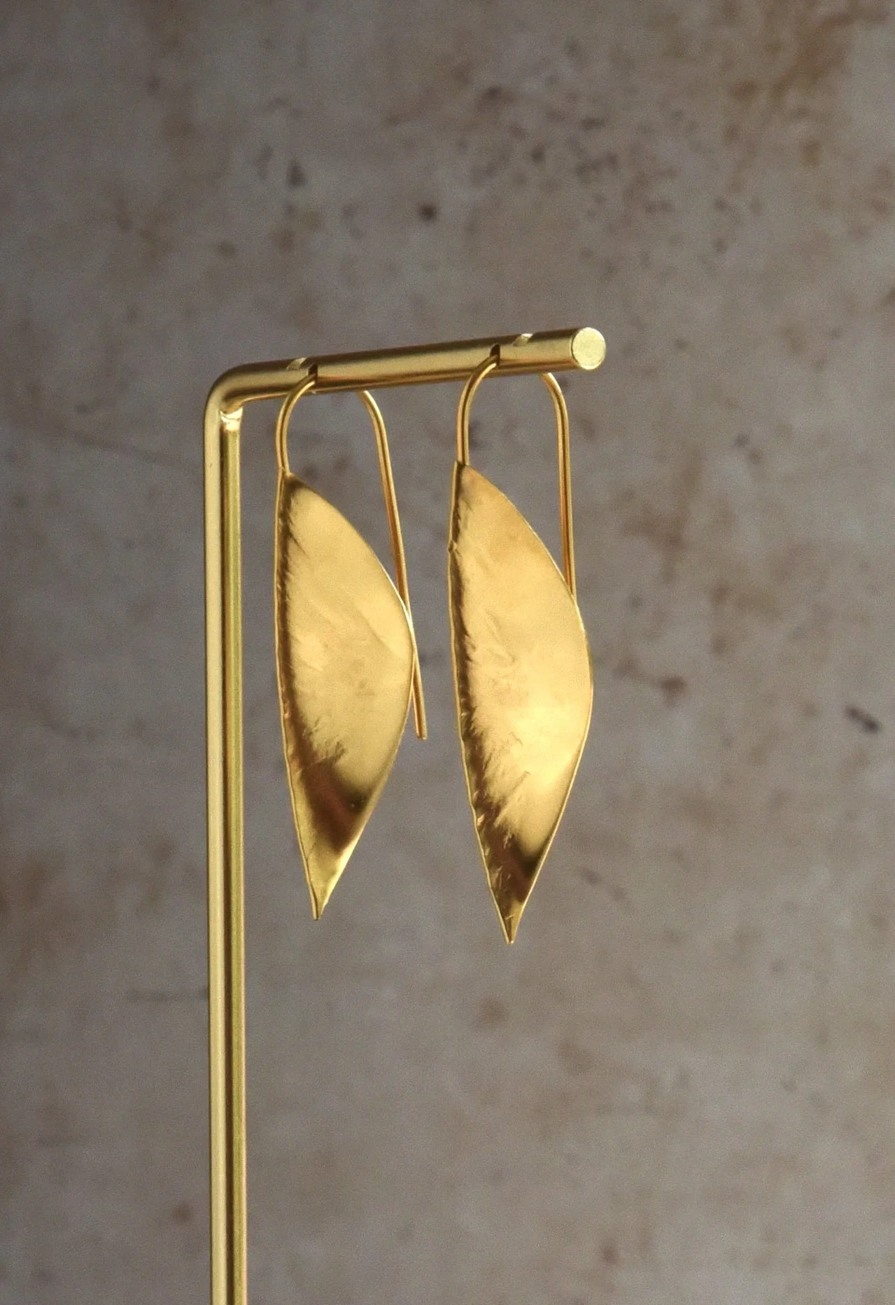 artisan leaf gold earrings handmade.jpg
