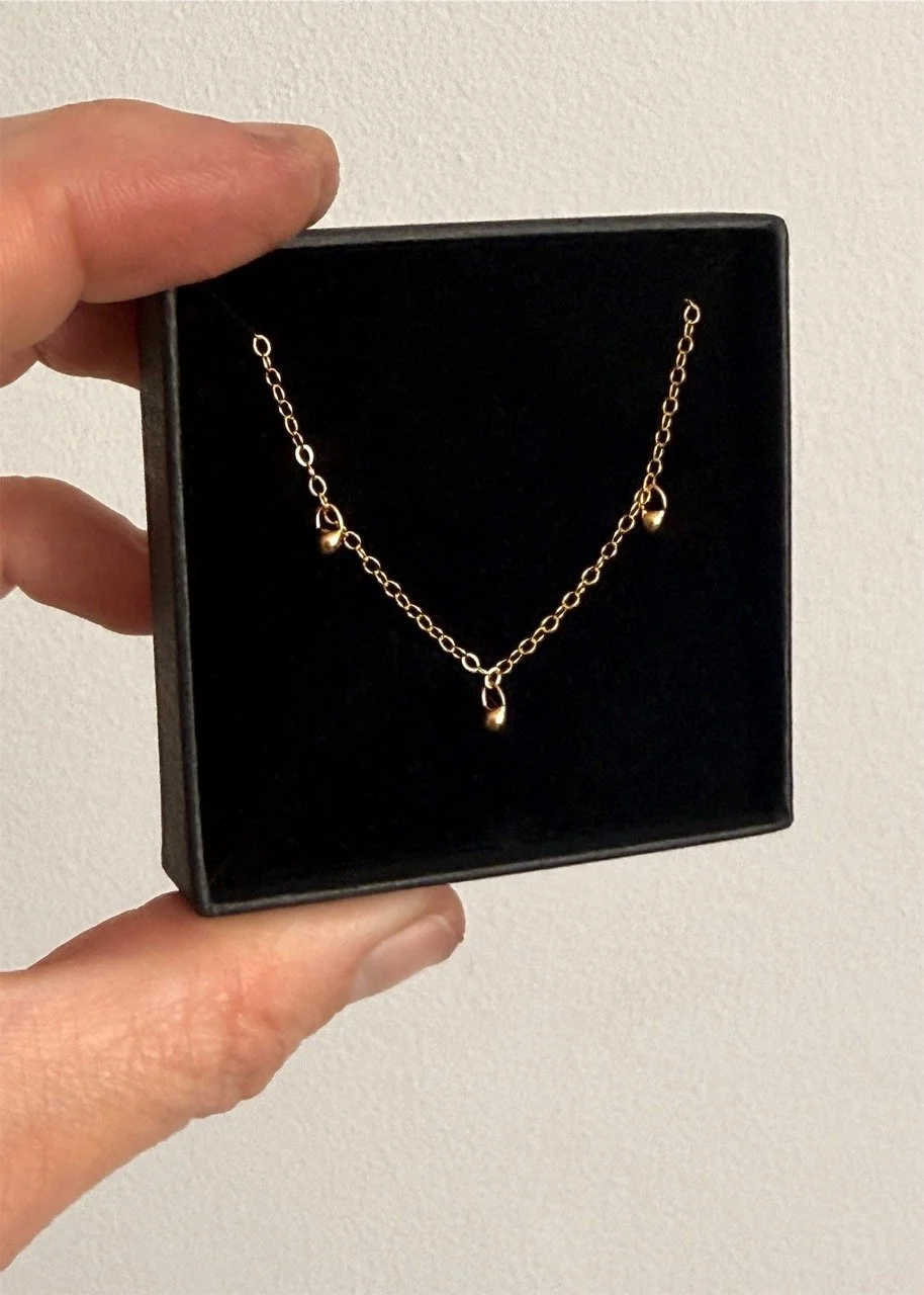 gold silver necklace dainty everyday wear slinky elegant timeless simple minimalist handcrafted Devon Totnes modern custom artisan