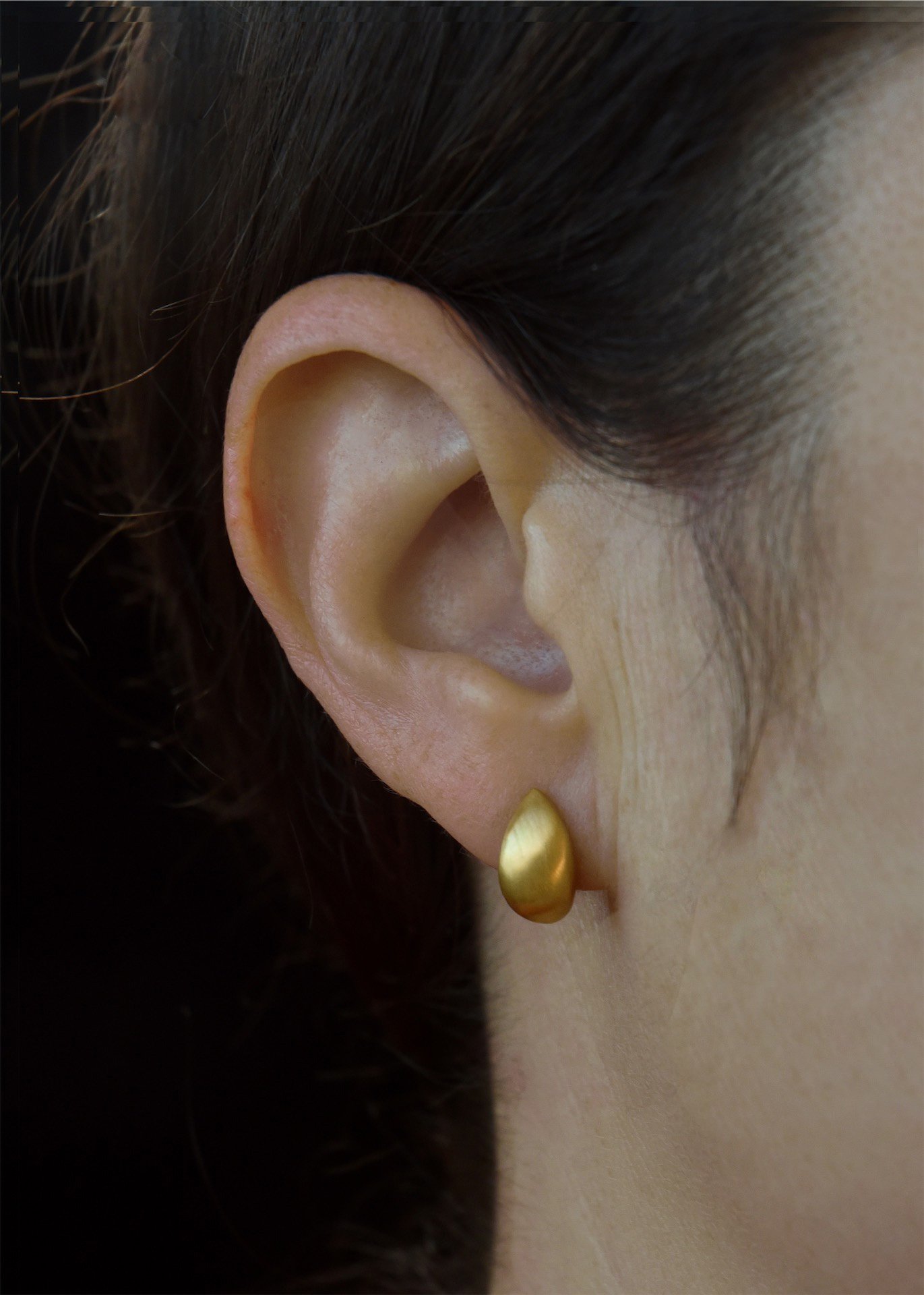 half moon simple luna huggie handmade stud artisan earrings
