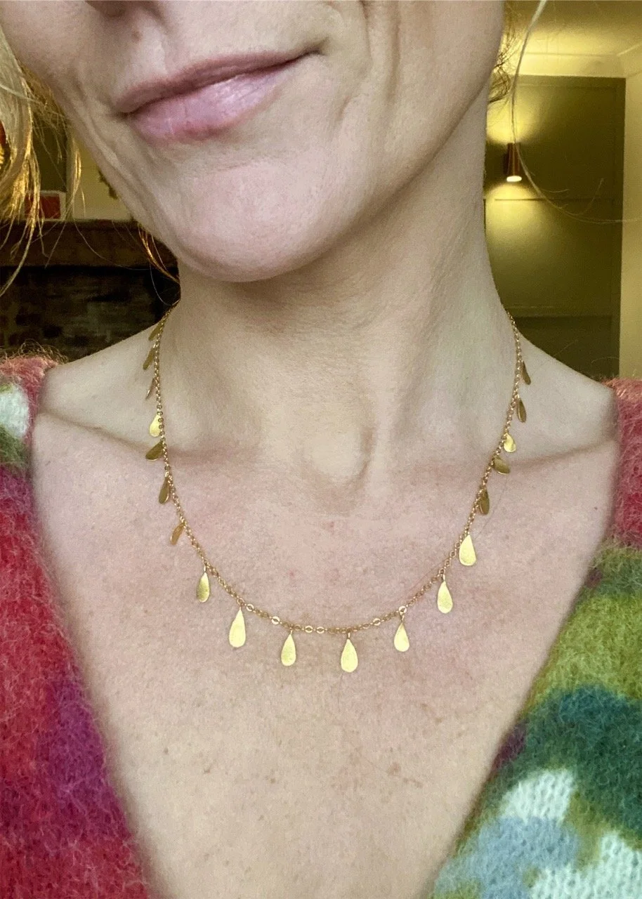 gold necklace pendant charm coral organic natural Devon Totnes sculptural modern edgy statement piece handcrafted artisan molten metalsmith