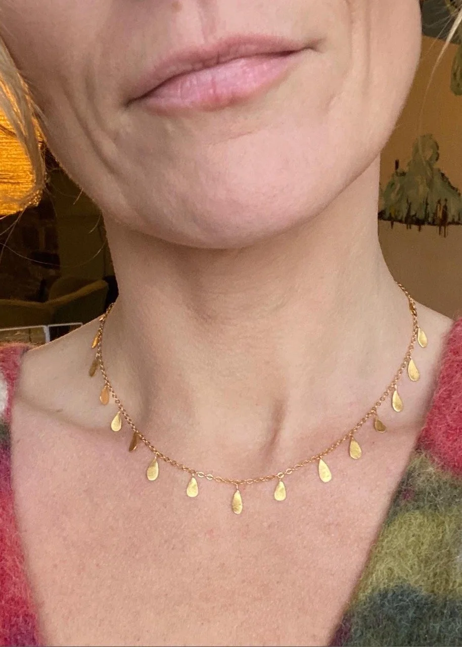 gold necklace pendant charm coral organic natural Devon Totnes sculptural modern edgy statement piece handcrafted artisan molten metalsmith