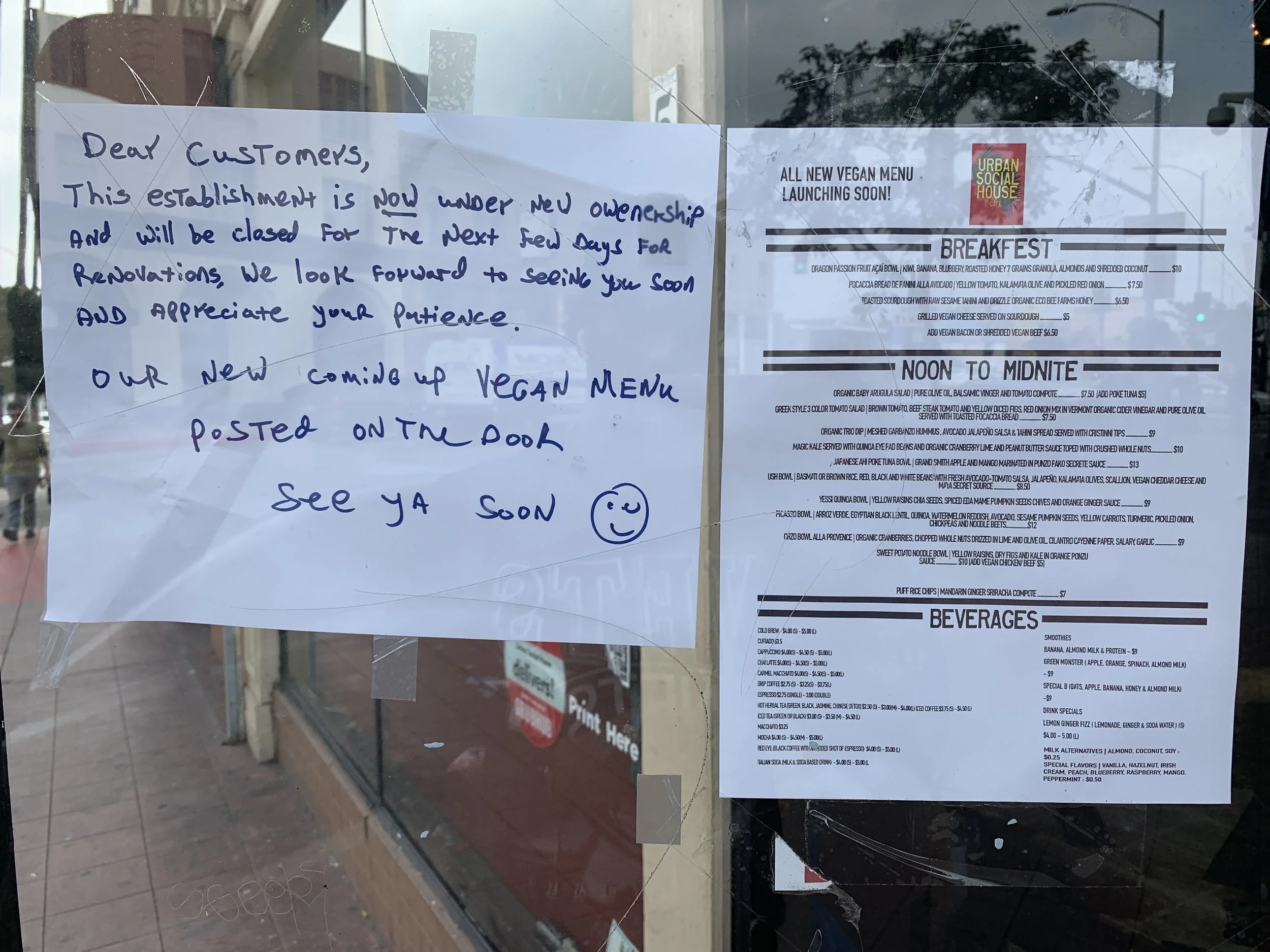 A low-cost neighborhood coffeeshop in Thai Town was sold without warning, and is becoming a vegan restaurant.
