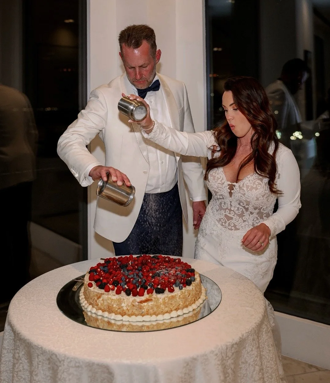 Nicole&rsquo;s Italian ceremony dress was brought in for a bridal journey💫 

From a custom long-sleeve bolero for the evening in Italy, to a reimagined mini silhouette for her reception at home. Finished with an added tulle layer and a bow for multi
