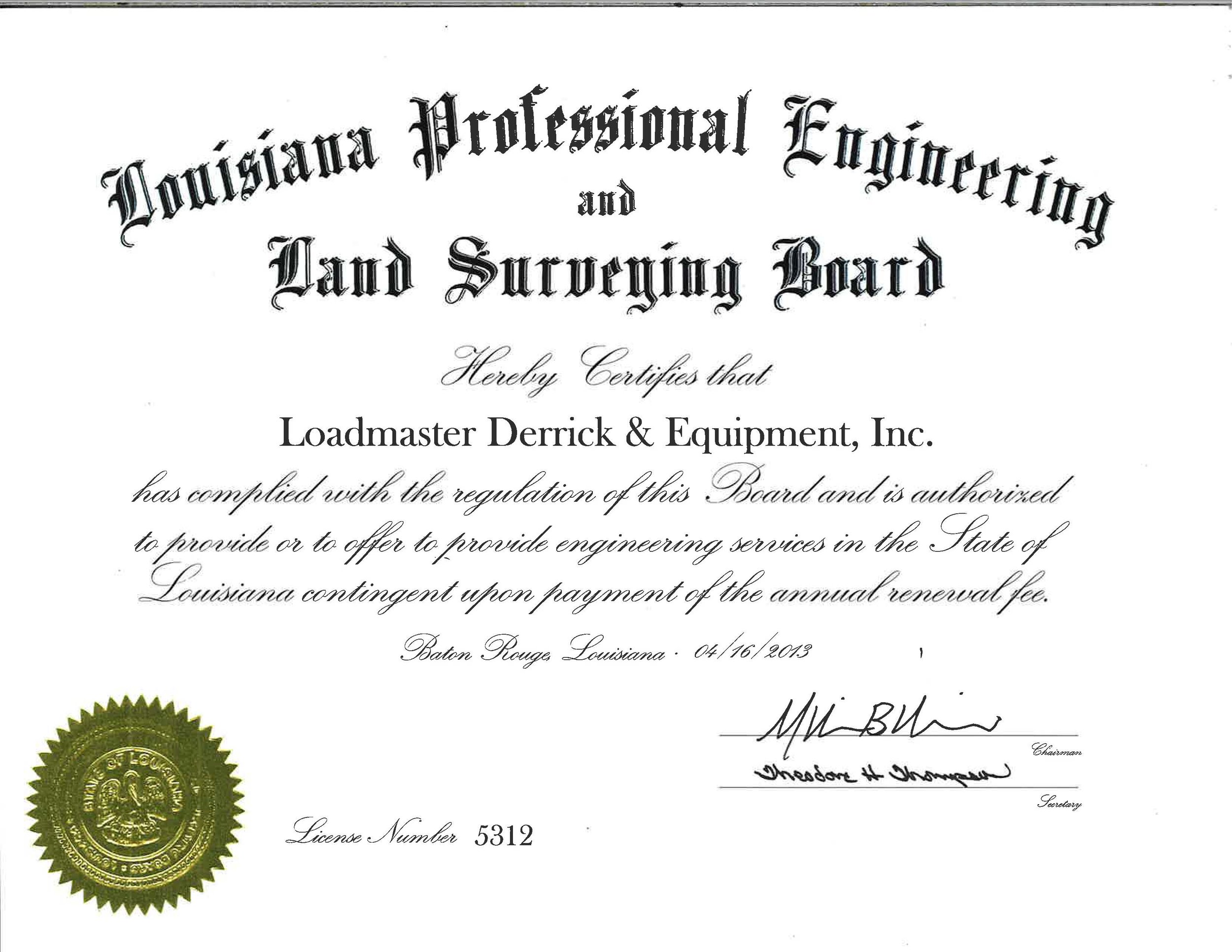 Louisiana Professional Engineering Certificate.jpg