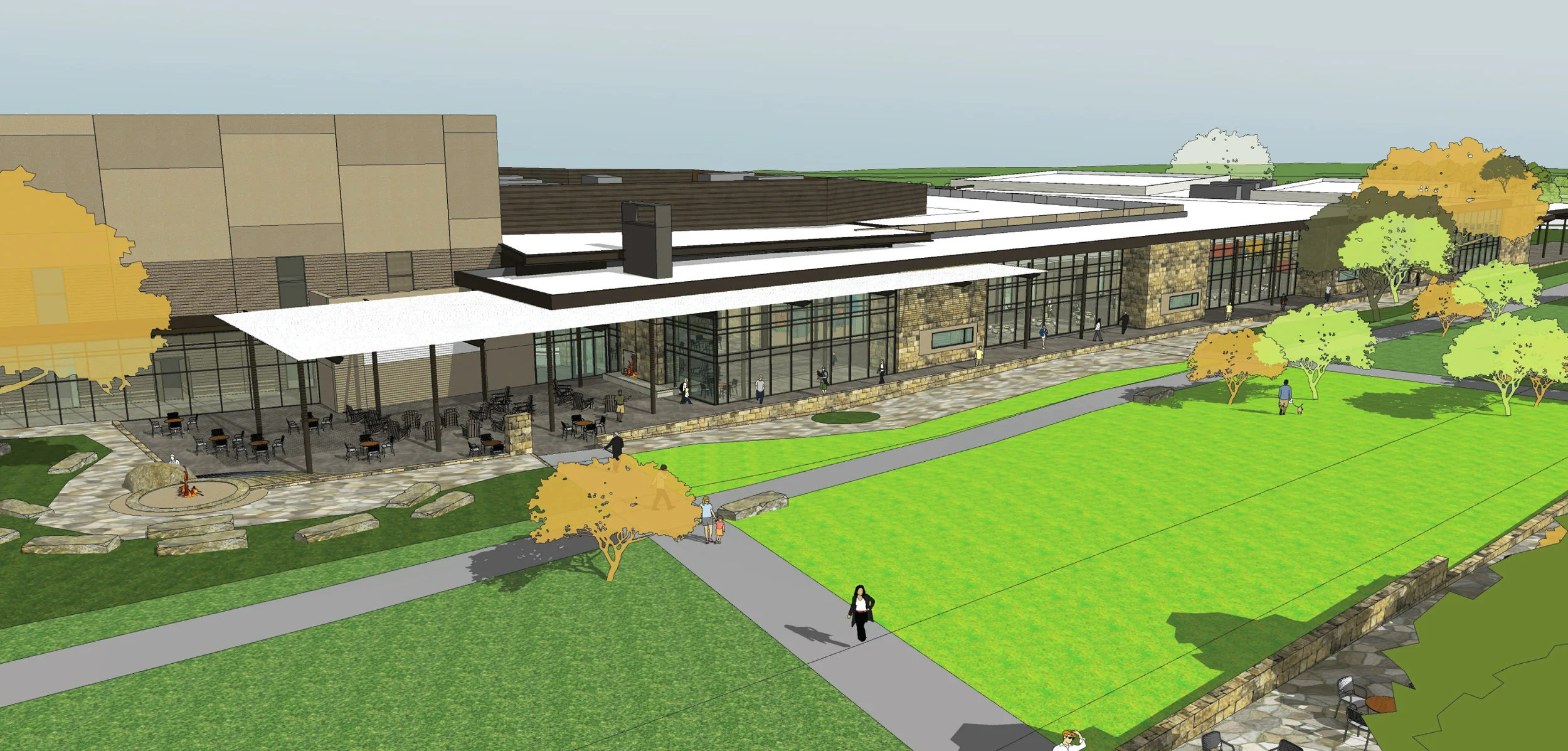East View of Commons Expansion & Park Area