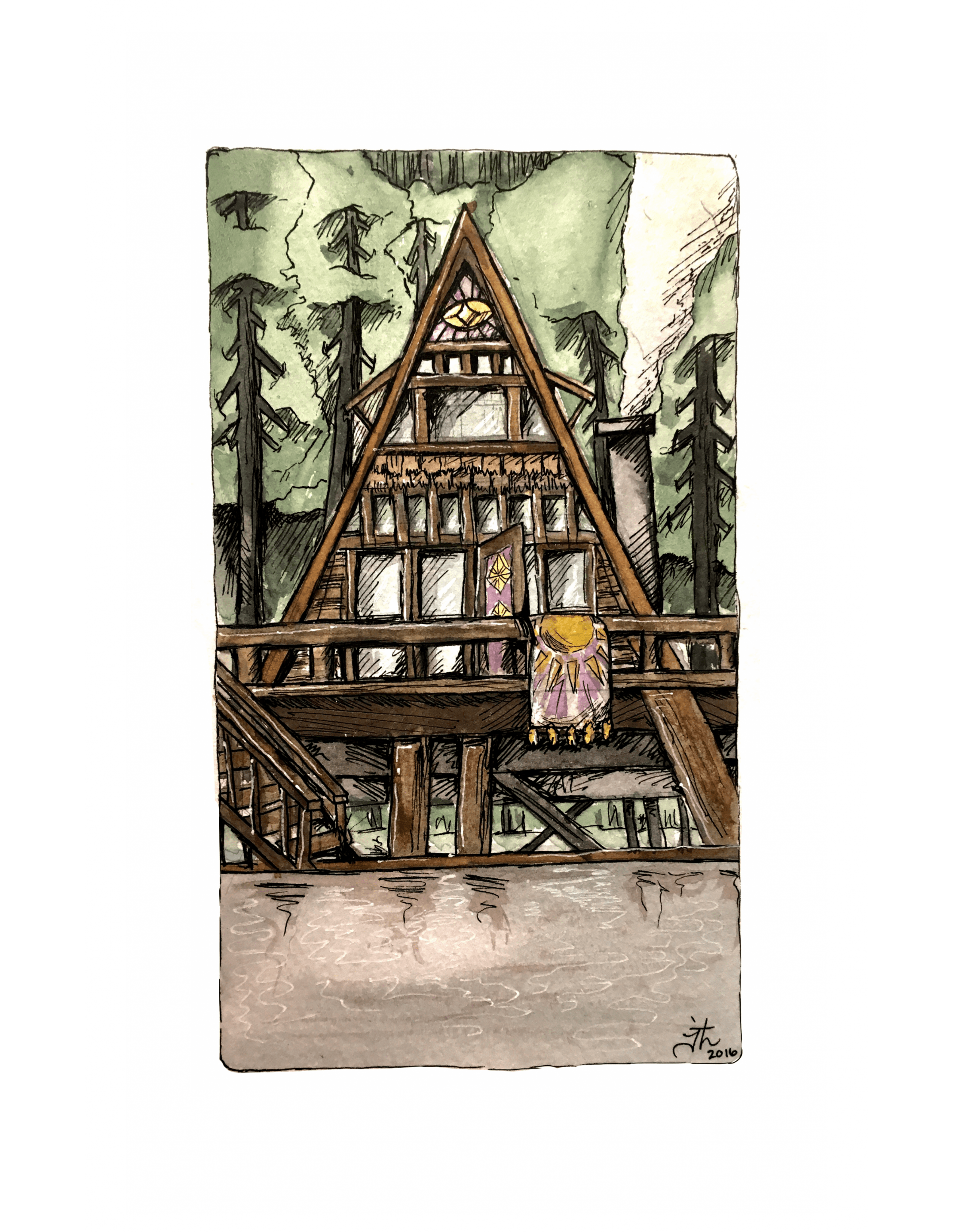  watercolor and ink; digitally enhanced for print 