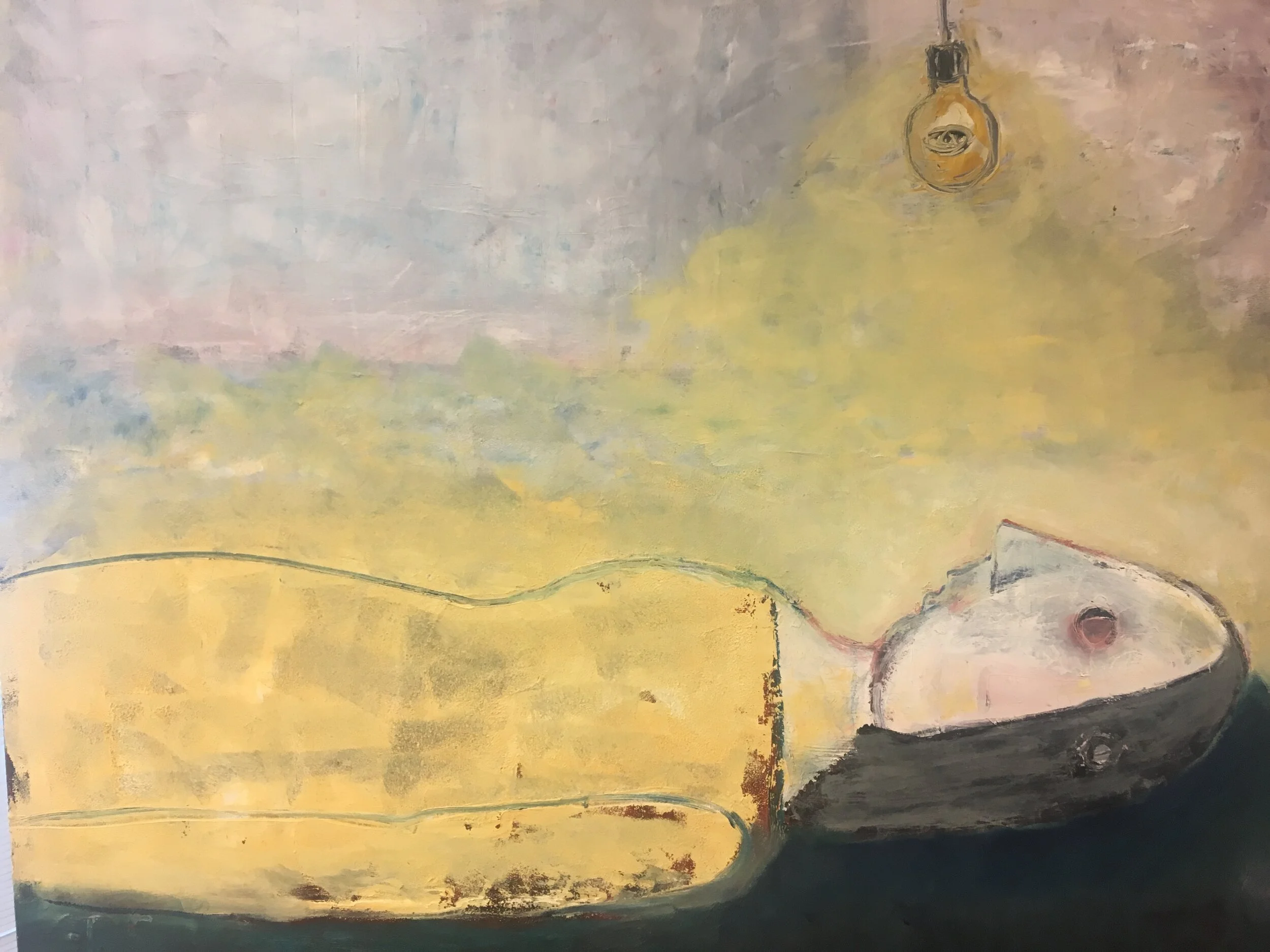 Crossing a night.2018.Oil on canvas.80x100cm.JPG