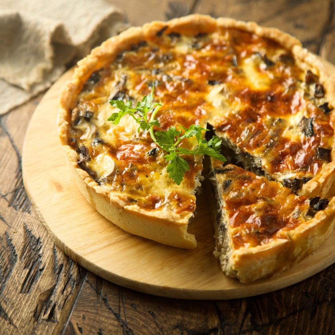 Today's recipe of the week is a Mushroom, Tomato, Bacon &amp; Swiss Quiche from last week's French Cuisine class with Chef Loic.

Mushroom, Tomato, Bacon &amp; Swiss Quiche is a delightful savory pie featuring a flaky pastry crust filled with a delic