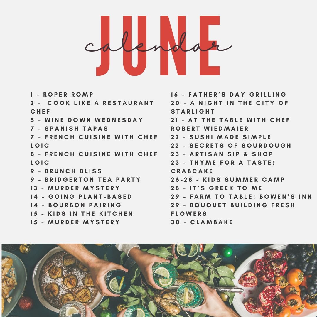 Check out what's happening at No Thyme to Cook in June!