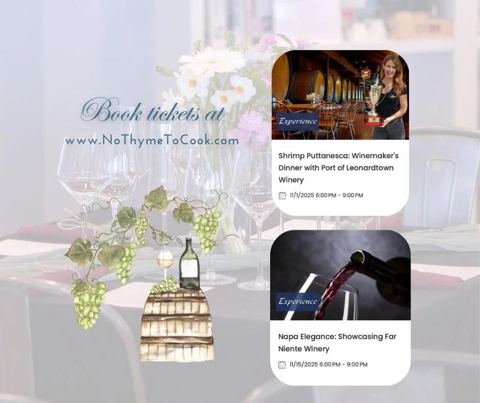 π·A Toast to November: Upcoming Exquisite Wine Dinners 
πΏ Shrimp Puttanesca: A Winemaker’s Dinner with Port of Leonardtown Winery
π
 Saturday, November 1, 2025 | 6:00 PM – 9:00 PM
Experience an elegant evening with Lauren Zimmerman of P
