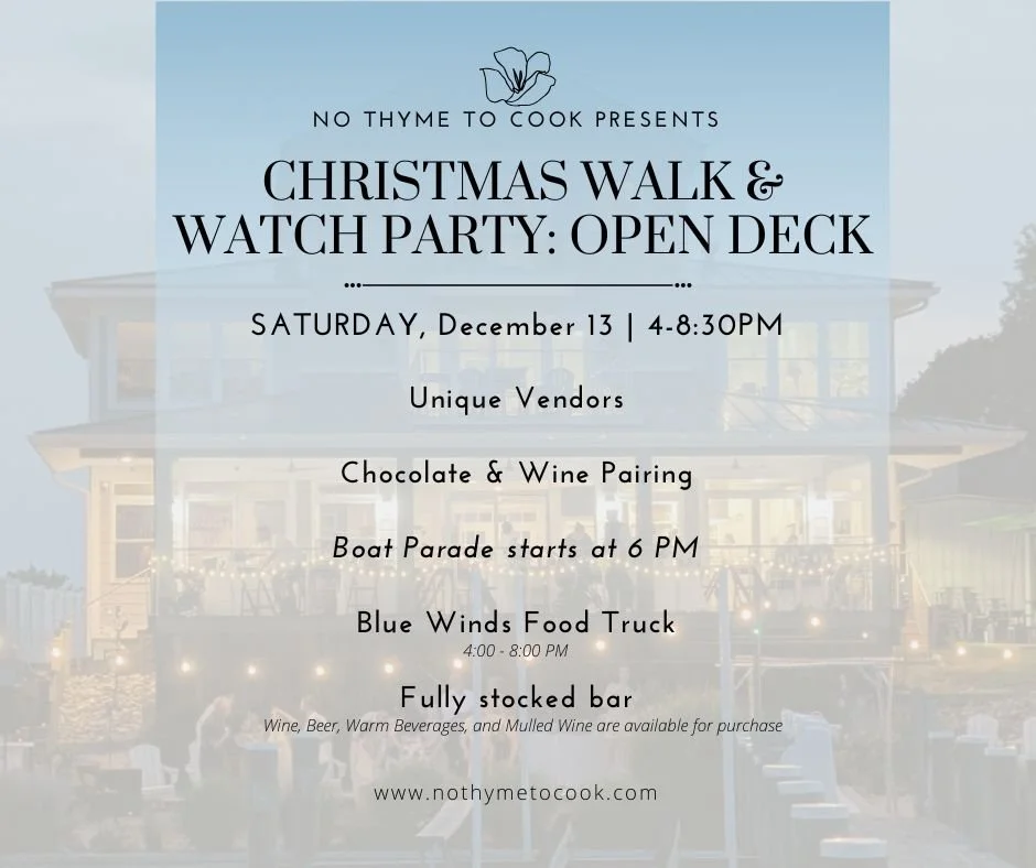 Whether you're here for the parade, the food, or just the holiday spirit, there&rsquo;s something for everyone to enjoy! 

December 13, 2025 | 4:00 PM &ndash; 8:30 PM

14624 Solomons Island Road South &bull; Solomons, Maryland 20688

www.NoThymeToCoo