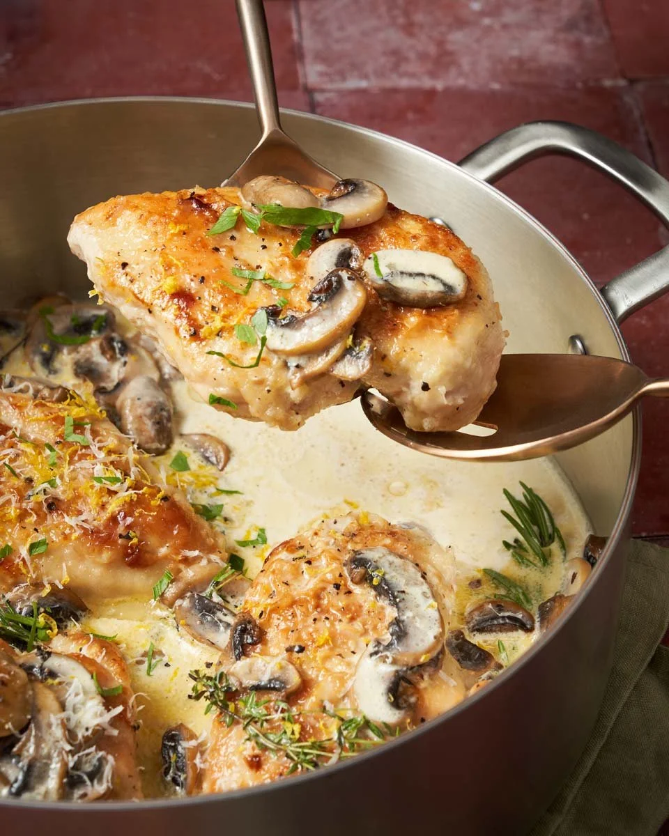 Pan-Seared Chicken Breasts with Mushroom Cream Sauce
