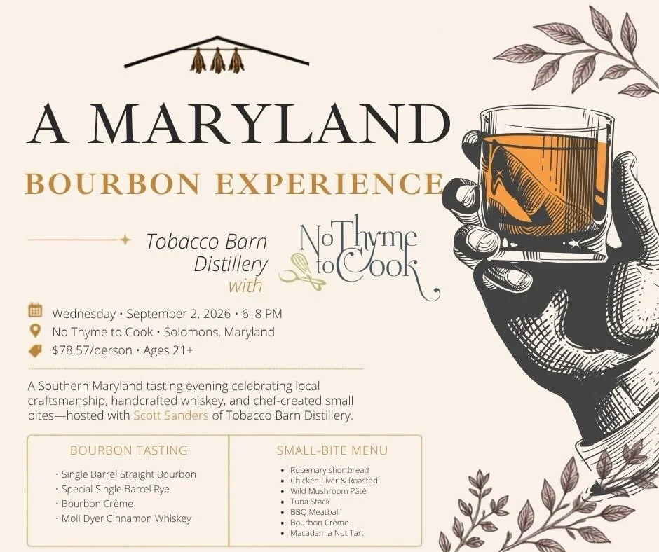 🥃✨ Wednesday, September 2, we are partnering with Tobacco Barn Distillery for an elevated evening of handcrafted spirits, chef-created cuisine, and Southern Maryland hospitality.

Come raise a glass and experience the journey from the farm to the gl