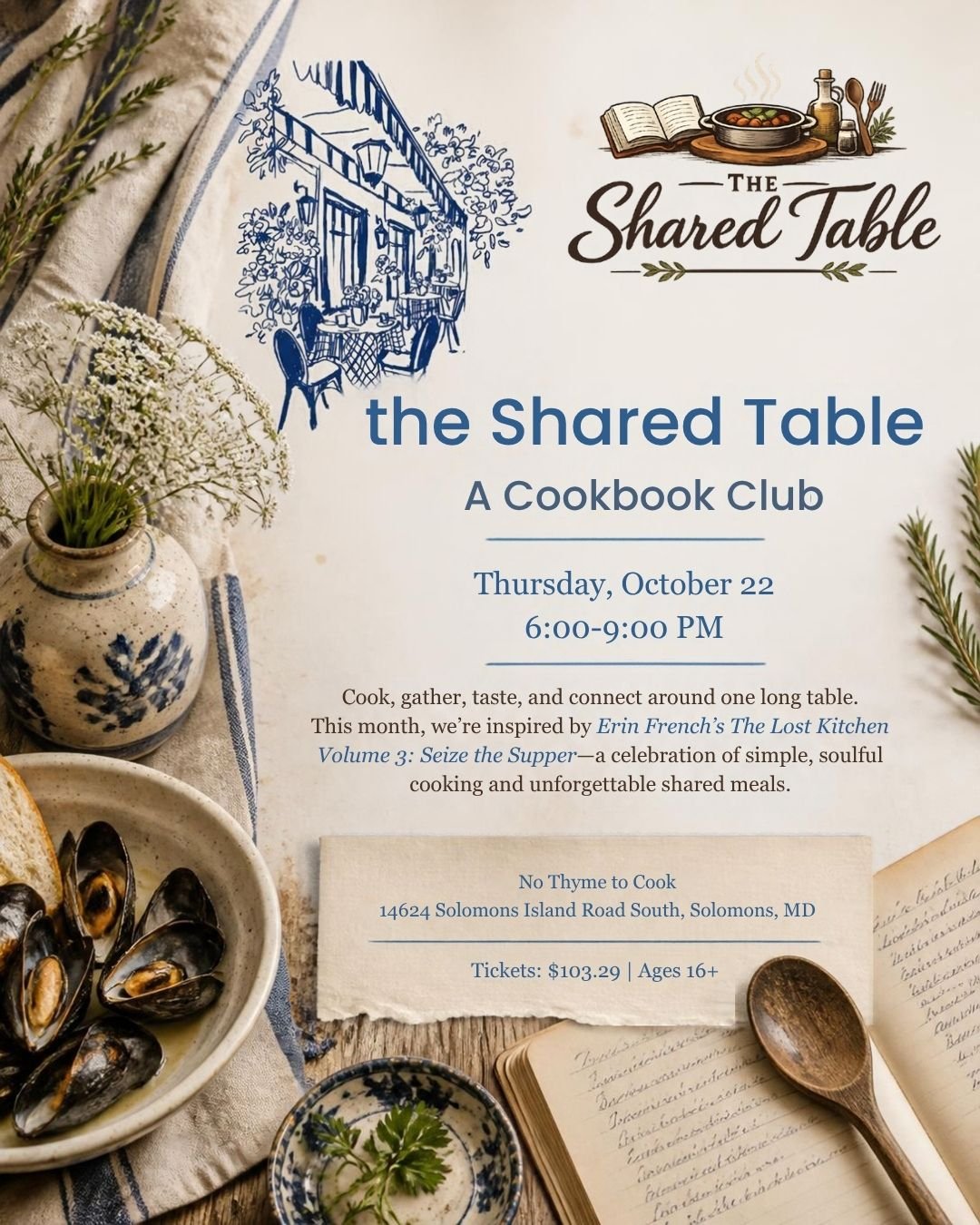 ✨ THE COOKBOOK CLUB YOU&rsquo;VE BEEN DREAMING OF ✨
Imagine gathering around one long table, cooking from a beloved cookbook, sharing incredible food, swapping stories, and enjoying an evening with fellow food lovers. 📖🍷✨

Welcome to Shared Table: 