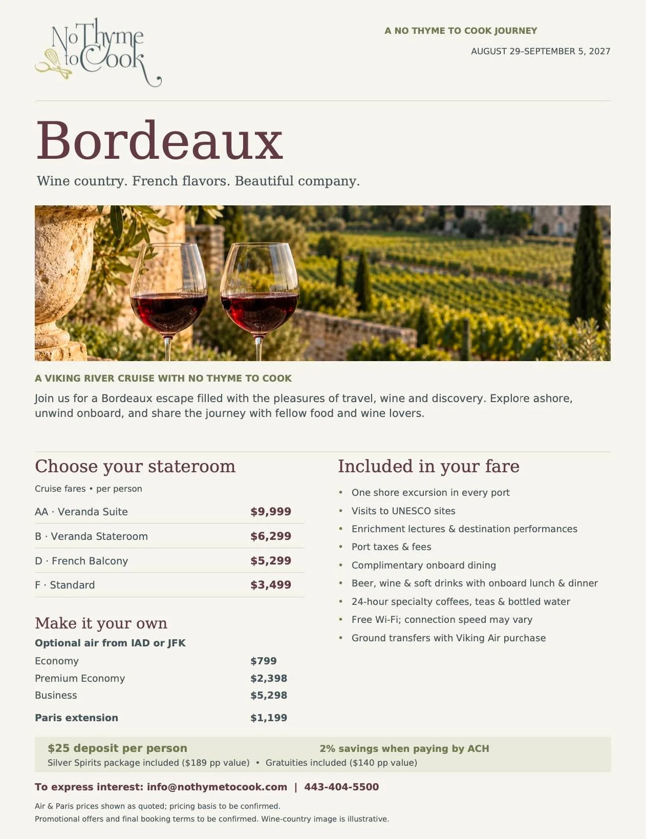 🍷 A JOURNEY THROUGH BORDEAUX: WINE, FRENCH FLAVORS &amp; BEAUTIFUL COMPANY 🇫🇷

Imagine drifting through the heart of French wine country, discovering charming destinations, savoring exceptional wines, and enjoying the pleasures of travel with fell