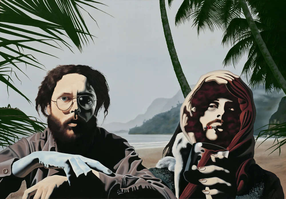 2. TWO ARTISTS - A COMPARATIVE STUDY 1975, 40” x 28”, Oil on Canvas - SOLD - Private Collection Dedicated to an old friend, artist and eccentric visionary, Phil Barber. Maracas Beach, Trinidad Phillip Barber 1944–1986