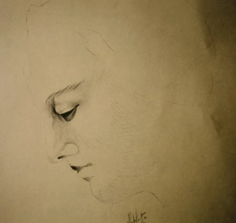 Ball Pen and Pencil - Sketch of a woman’s face.