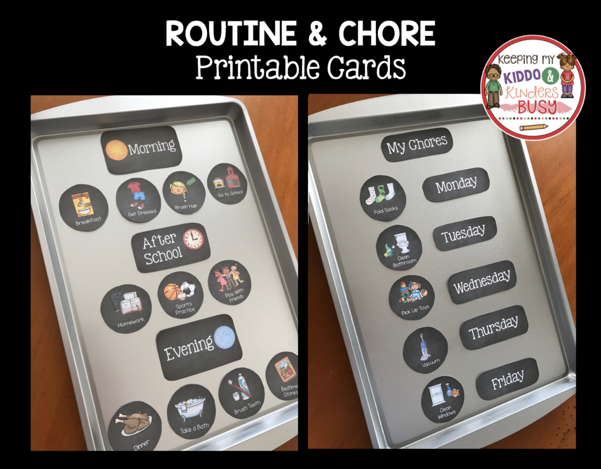 Kids Chore &amp; Routine Cards - Printable Chalkboard