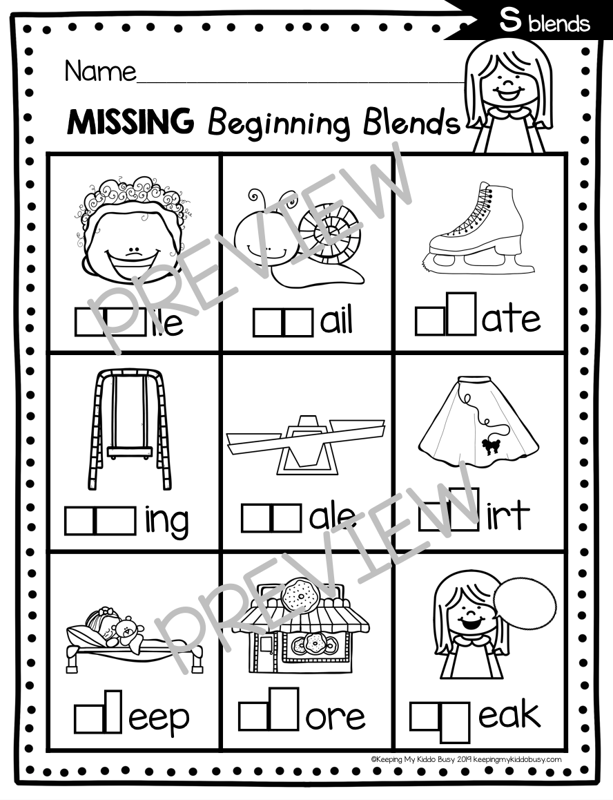 phonics unit 5 consonant blends freebie keeping my kiddo busy