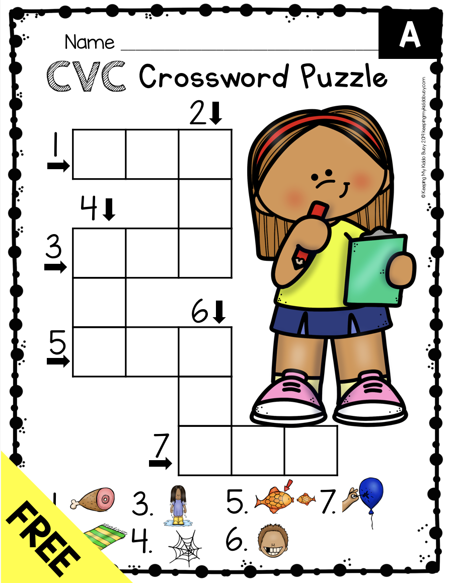 Phonics Unit 4 CVC Words Word Families FREEBIE Keeping My Kiddo Busy