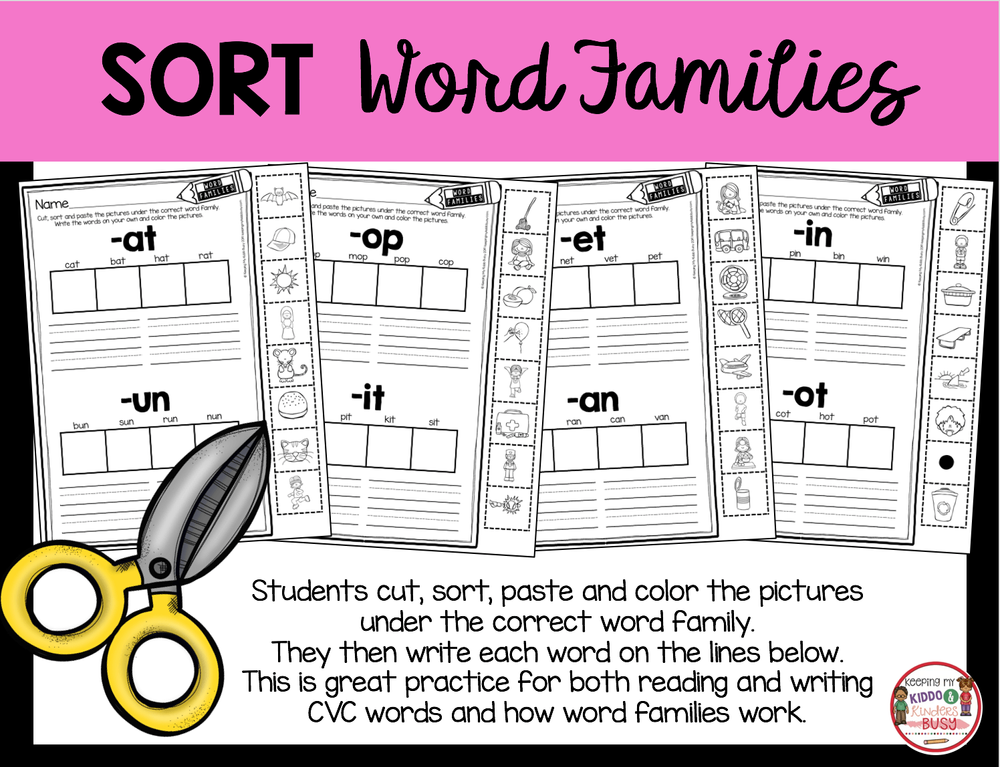 phonics unit 4 cvc words word families freebie keeping my kiddo busy