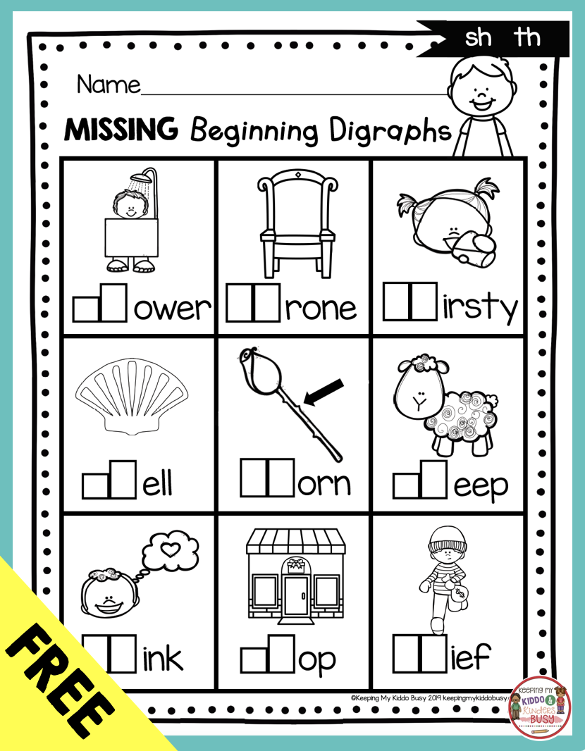 Digraphs Phonics Unit 6 FREEBIE Keeping My Kiddo Busy